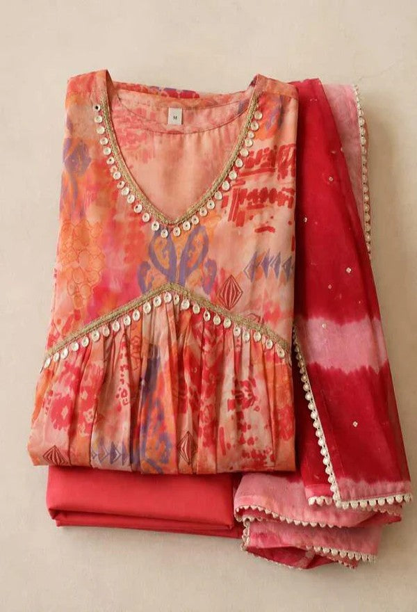Rustic Sunset Anarkali set