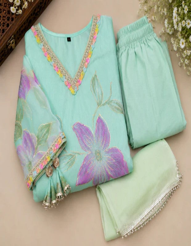A green Organza Ensemble