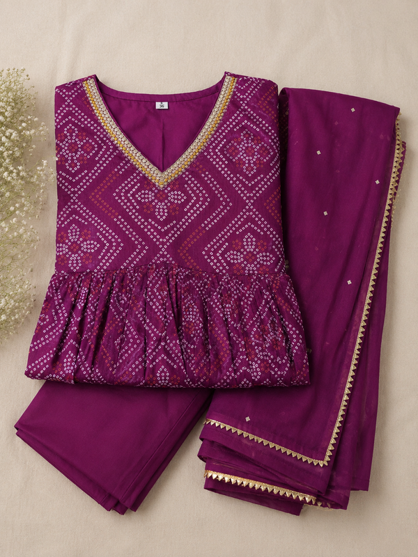 Bandhani Print Anarkali Suit