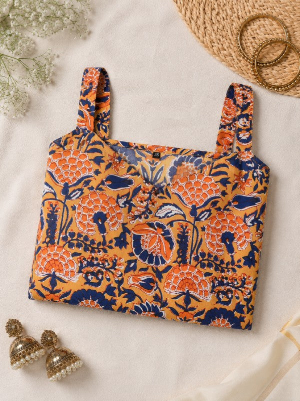 Floral Print Sleeveless Kurta