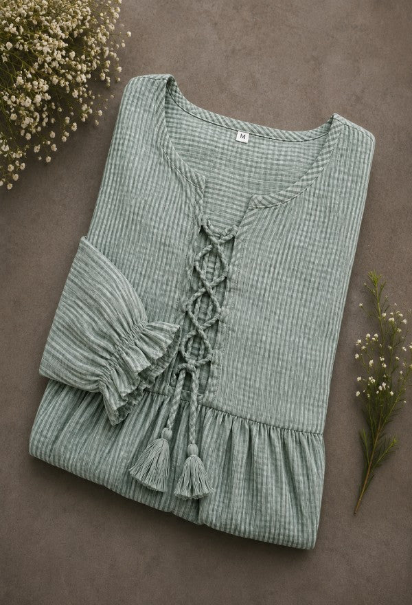 Lace-Up Midi Dress