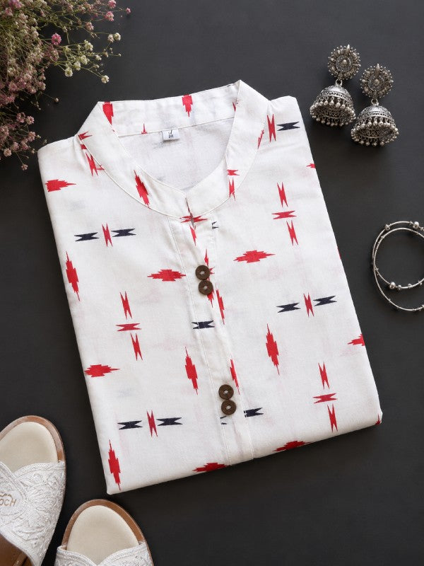 Floral Print Cotton Kurta
