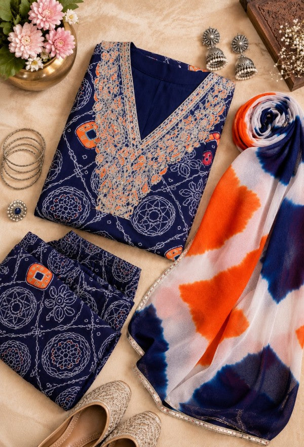 Bandhani Print Suit Set