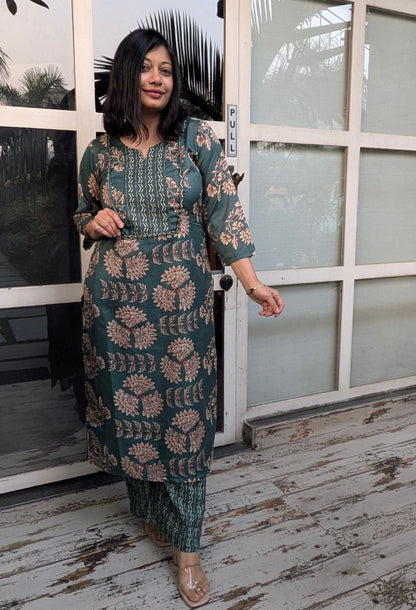 Floral Print Kurta with Pant
