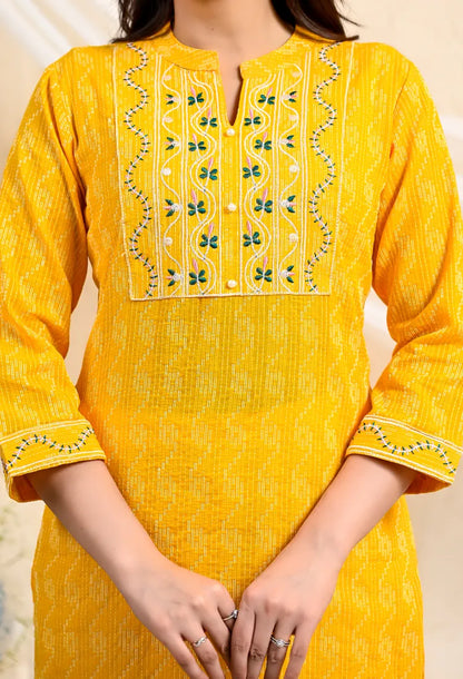 Yellow Straight Kurta