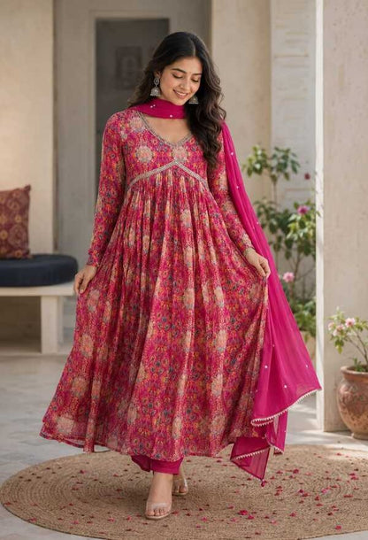 Floral Anarkali Set