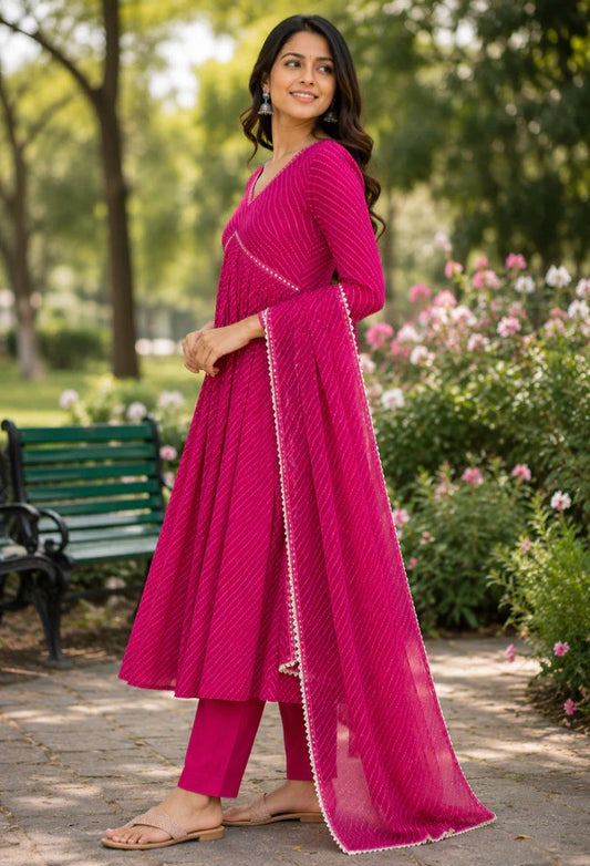 Fuchsia Pink Suit Set