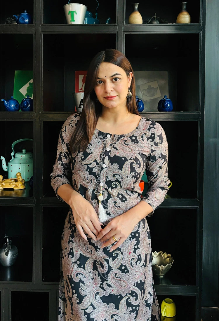 Black Muslin Suit Set