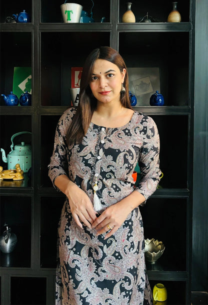 Black Muslin Suit Set