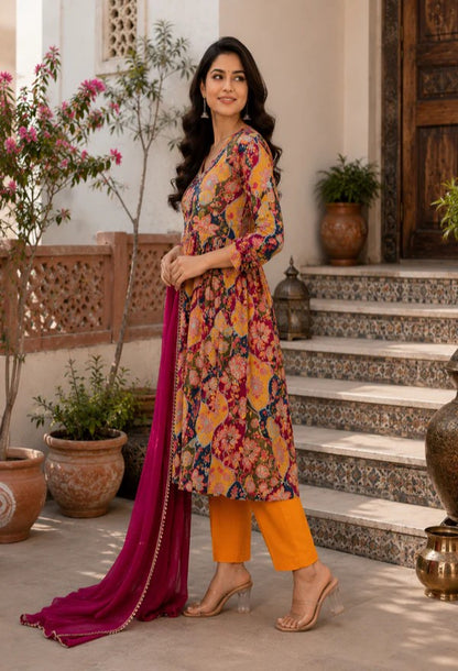 A Festive Mustard Suit Set