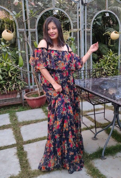Western Floral Long Dress