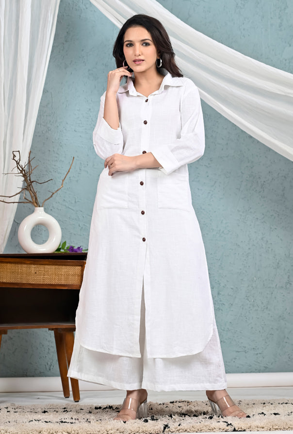 Pure White Long Co-Ord Set