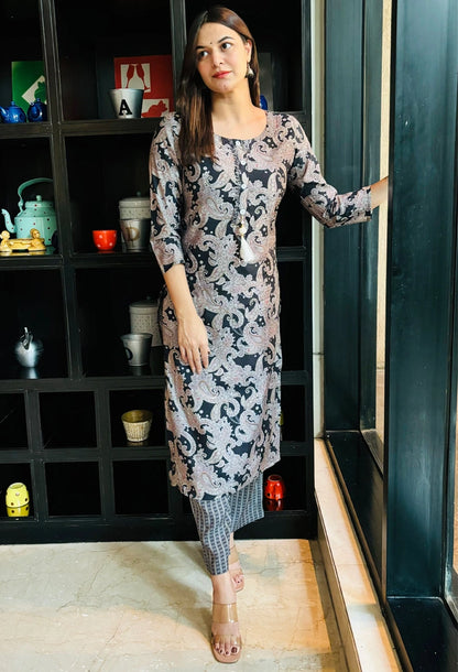 Black Muslin Suit Set