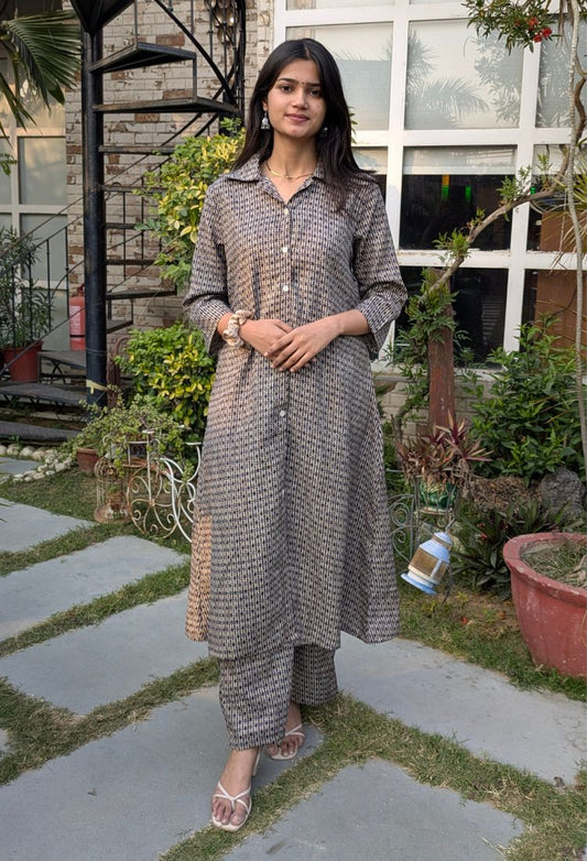 Minimal Print Ethnic Co-ord Set