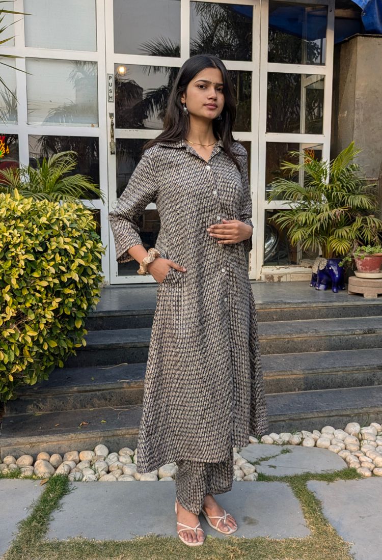 Minimal Print Ethnic Co-ord Set