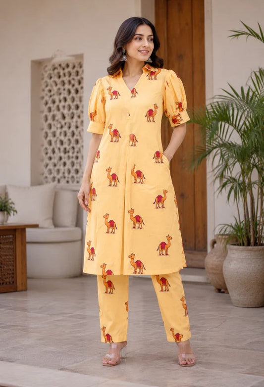 A Camel-Print Co-ord Set