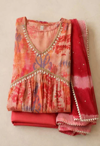 Rustic Sunset Anarkali set