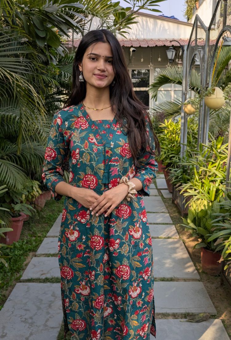Floral Printed Kurta Pant Set With Dupatta