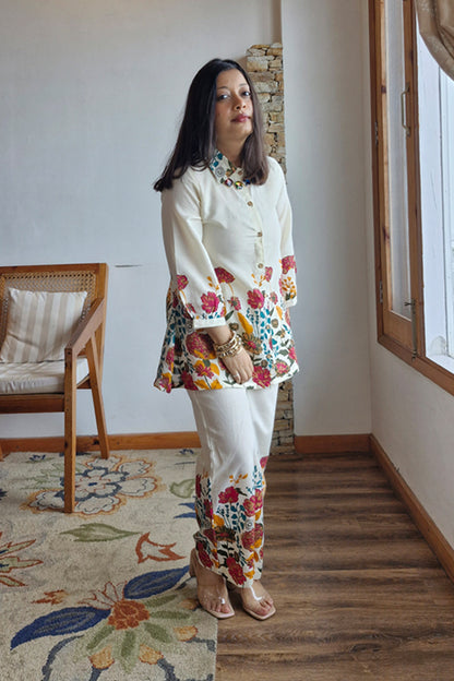 Off-white Floral Printed Co ord
