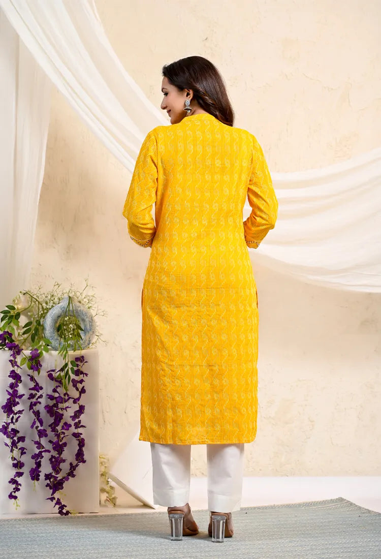 Yellow Straight Kurta
