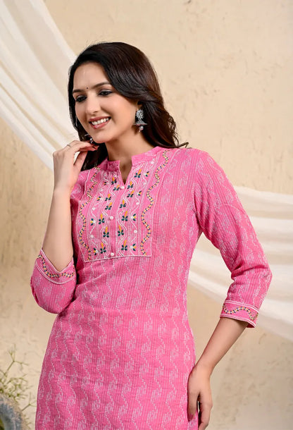 Pink Straight Kurta