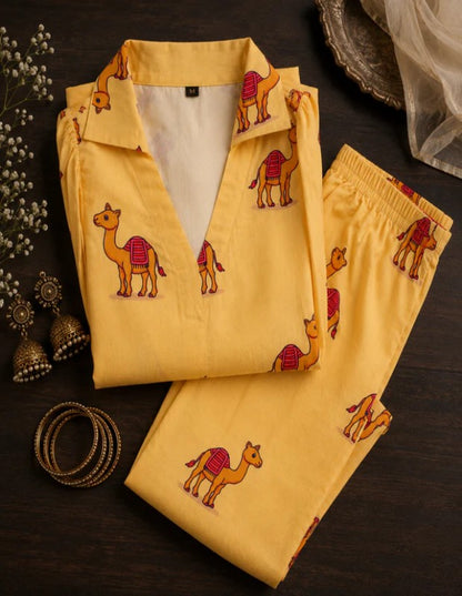 A Camel-Print Co-ord Set