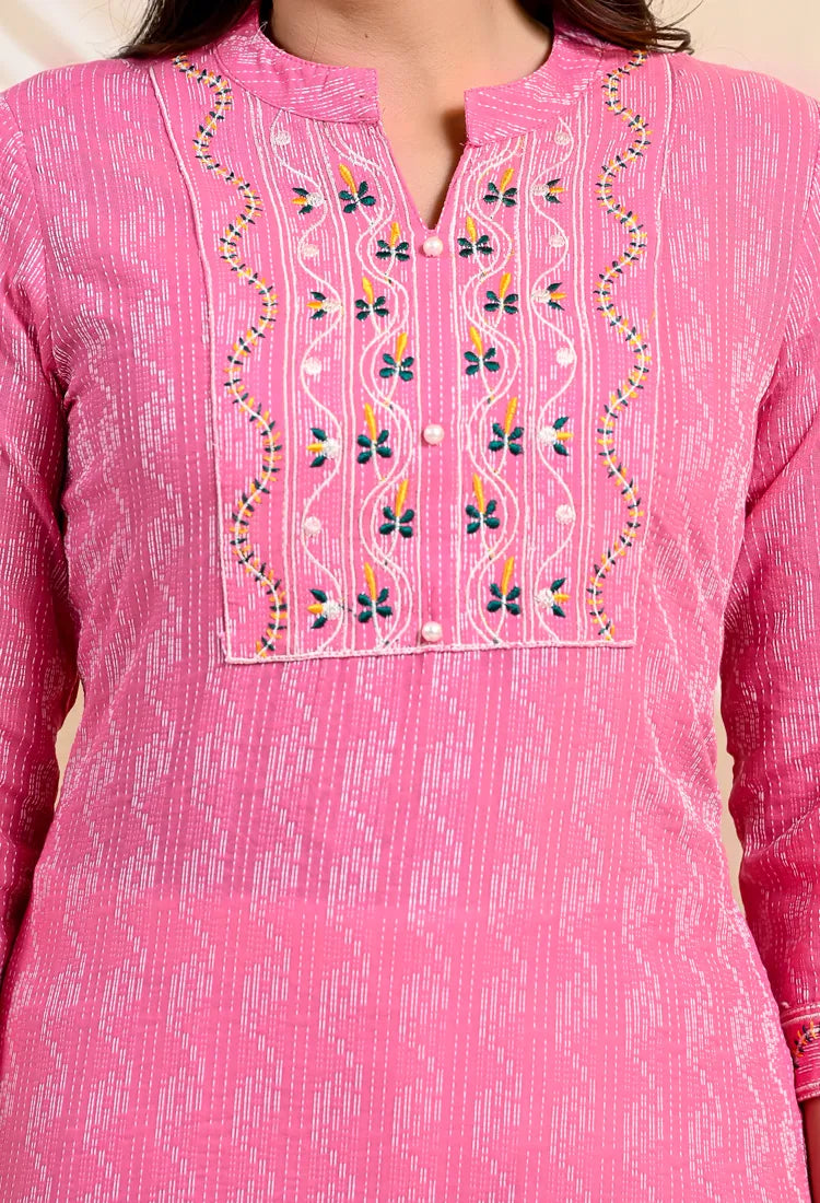 Pink Straight Kurta