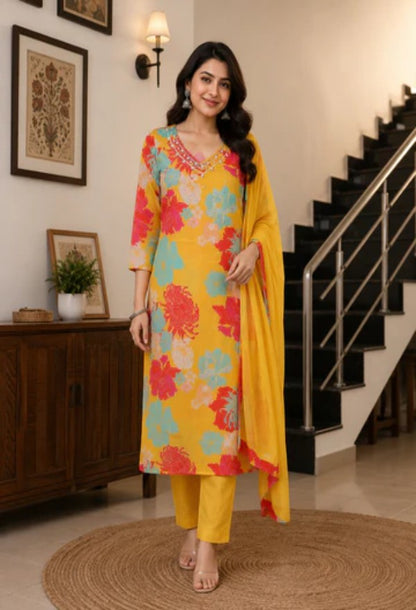 A Vibrant Mustard Suit Set