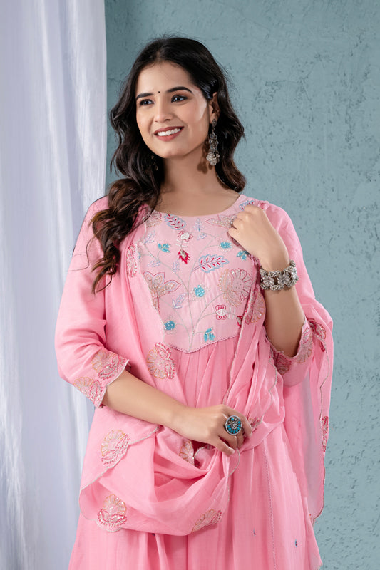 Embroidered Kurta Pant Set with Dupatta