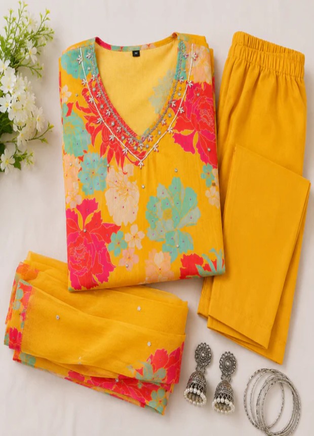 A Vibrant Mustard Suit Set