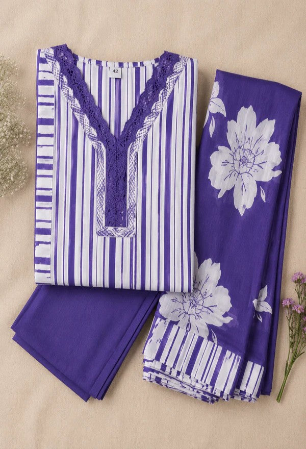 Kurta Set with Floral Dupatta