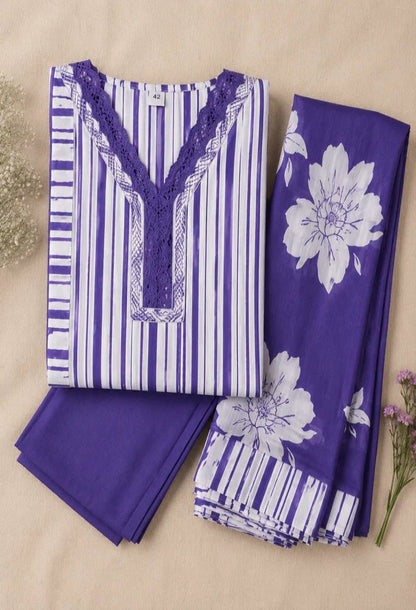 Kurta Set with Floral Dupatta