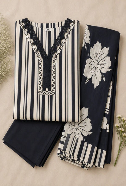 Kurta Set with Floral Dupatta