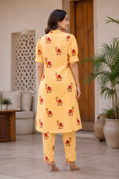 A Camel-Print Co-ord Set