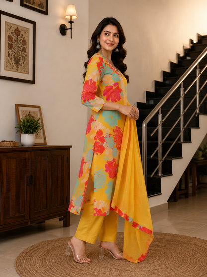 A Vibrant Mustard Suit Set