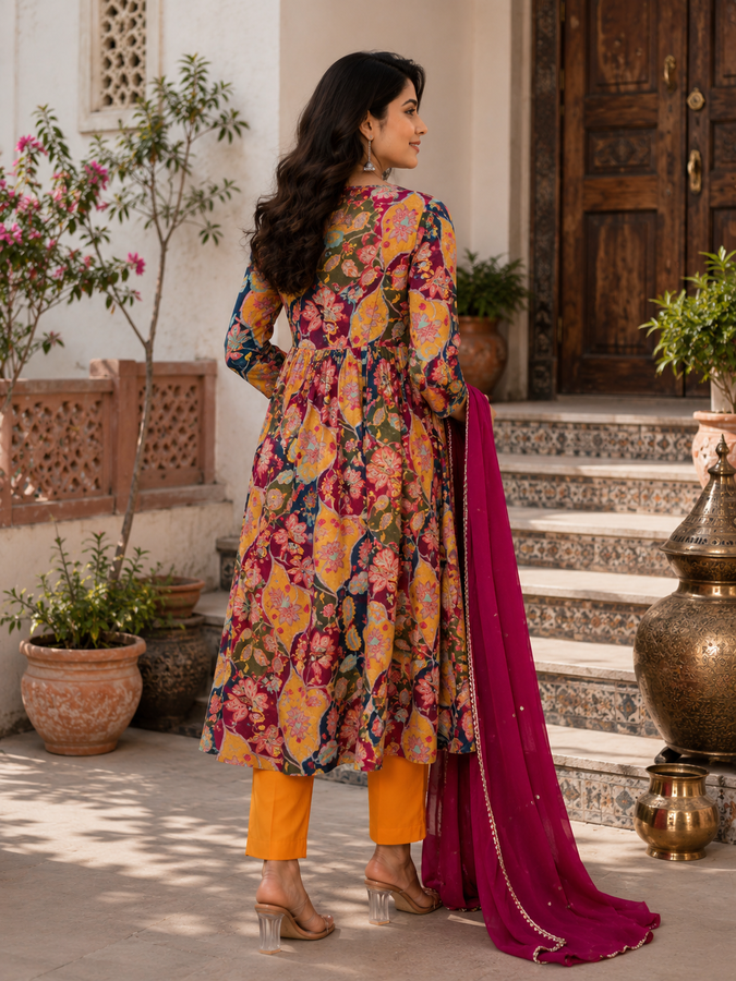 A Festive Mustard Suit Set