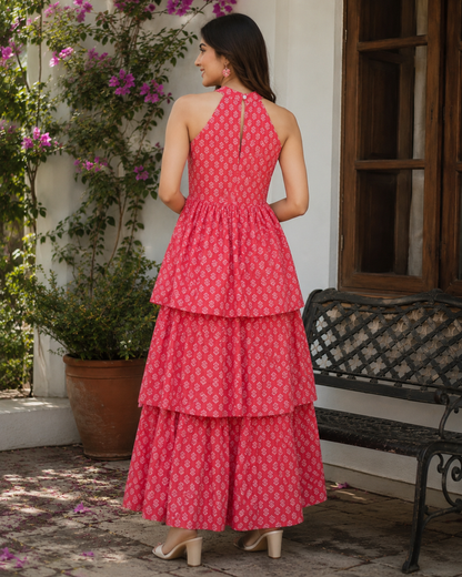 Tiered Halter Gown