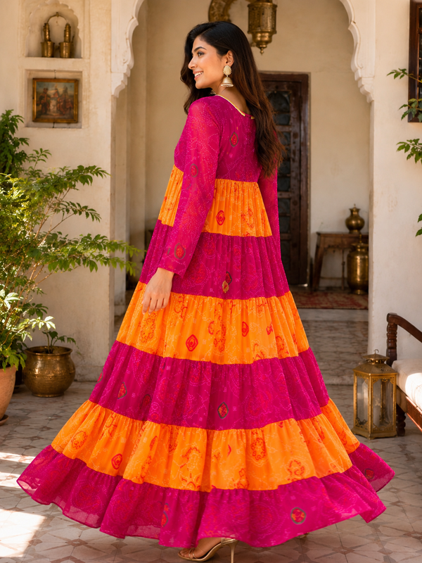A Tiered Anarkali Gown