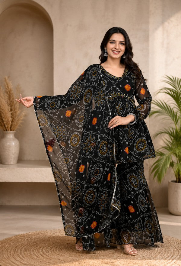 Bandhani Print Sharara Set