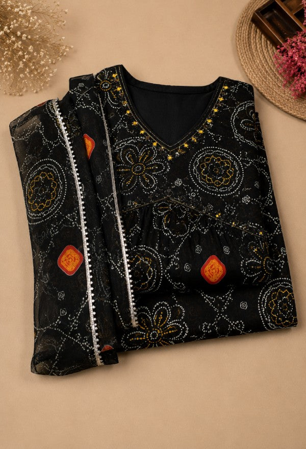 Bandhani Print Sharara Set