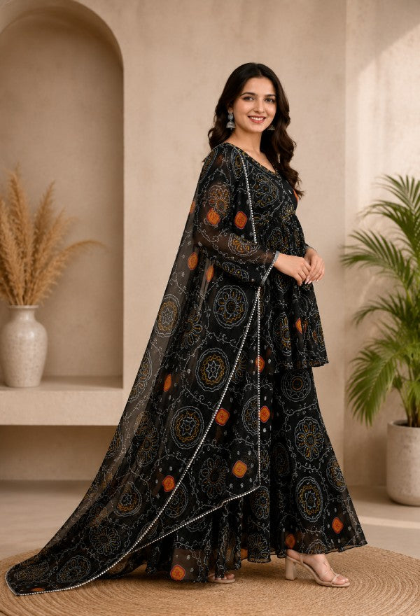 Bandhani Print Sharara Set