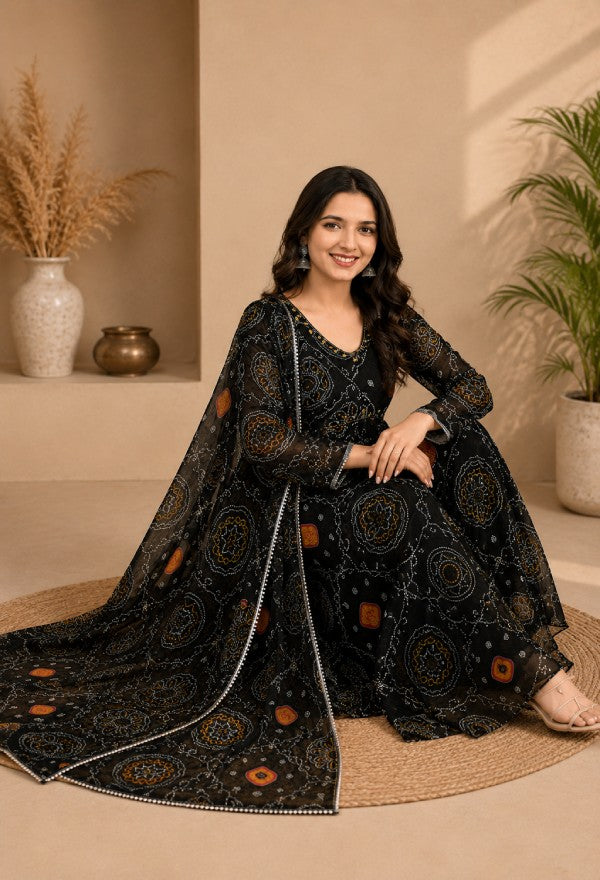 Bandhani Print Sharara Set