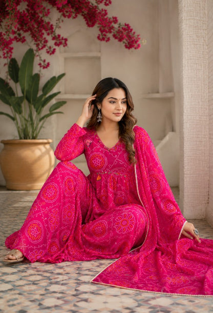 Bandhani Print Sharara Set