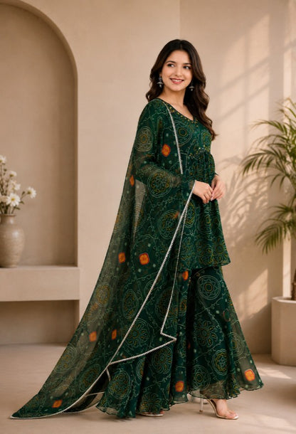 Bandhani Print Sharara Set
