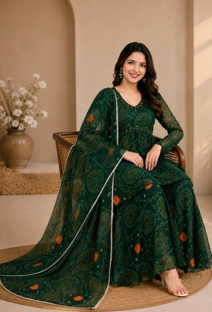 Bandhani Print Sharara Set