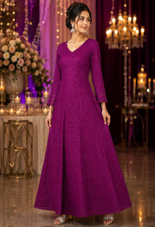 Embroidered Ethnic Gown for Festive