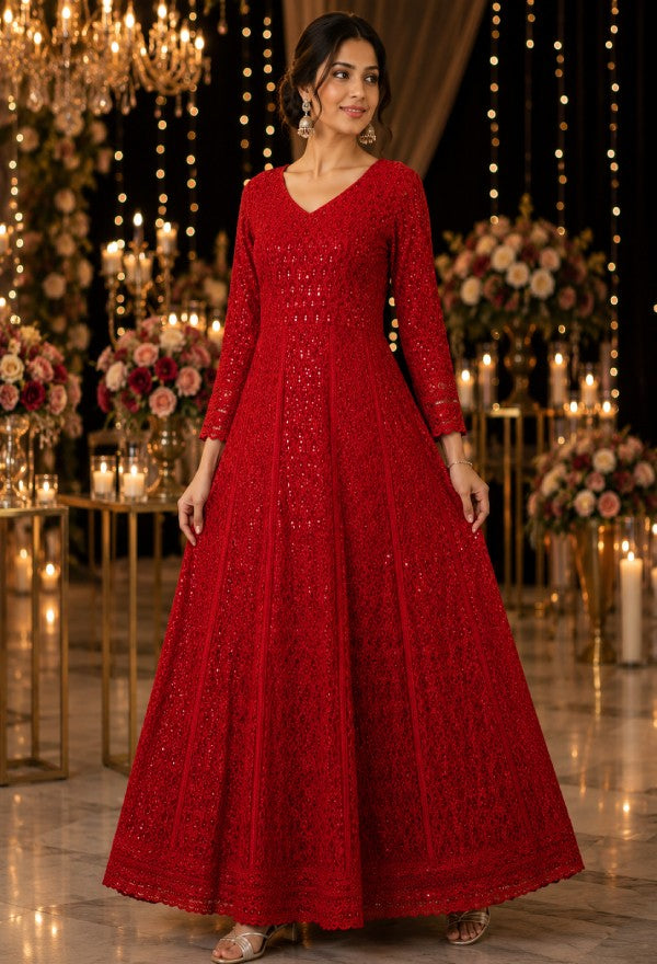 Embroidered Ethnic Gown for Festive