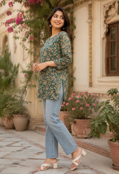 Floral Print Kurta
