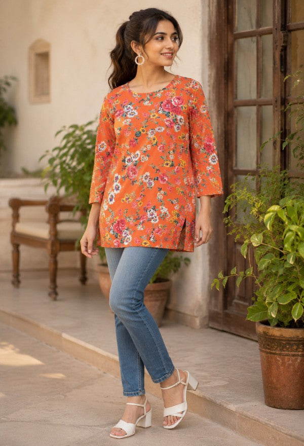 Floral Print Kurta