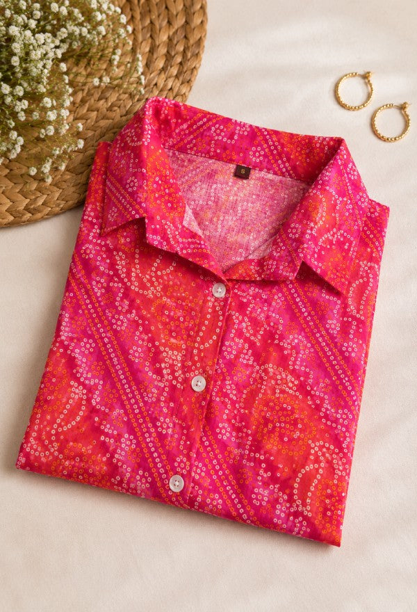 Bandhani Print Casual Shirt
